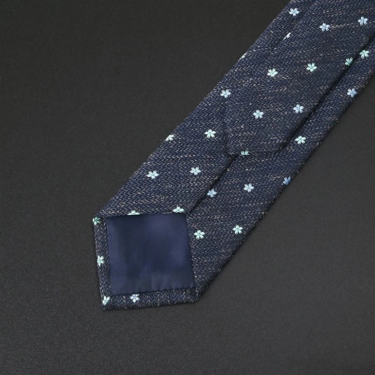YiLi Black Floral Linen Tie: Timeless Style